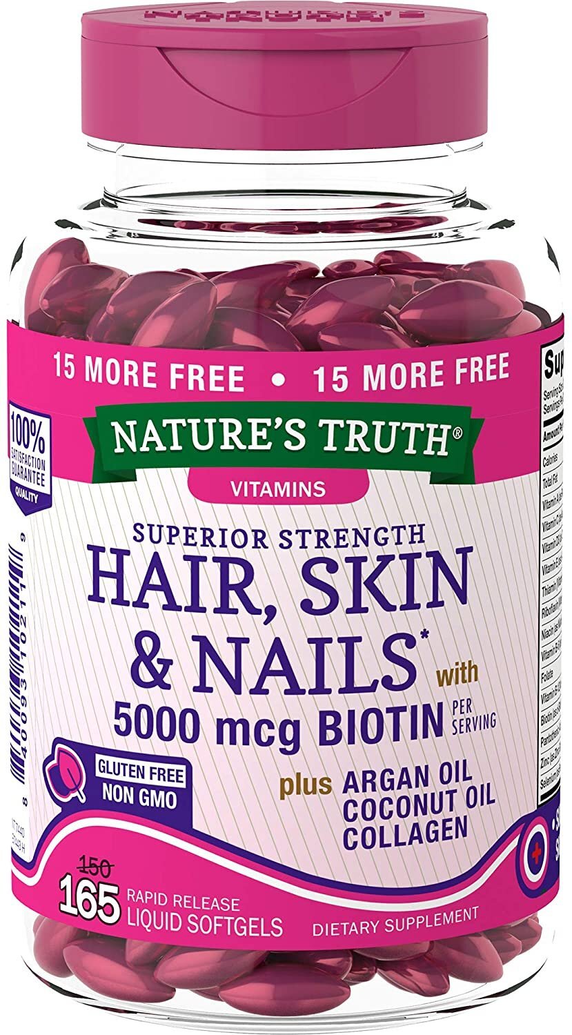 Nature’s Truth Superior Strength Hair Skin and Nails Liquid Softgels 165 Count