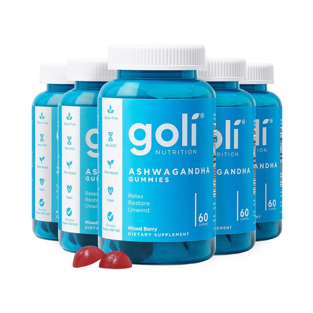 Goli Ashwagandha & Vitamin D Gummies – 60 Count – Vegan & Gluten-Free