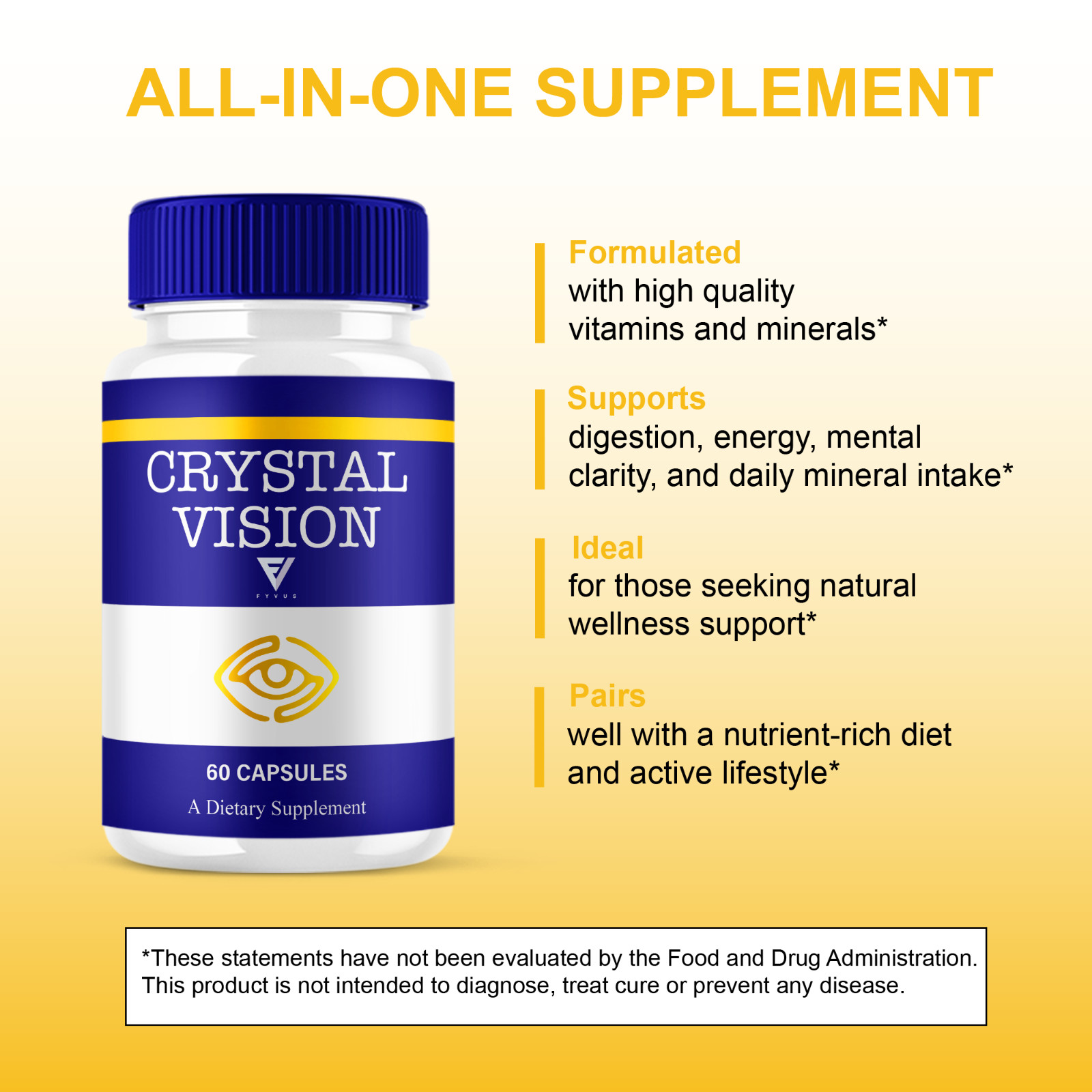 (2 Pack) Crystal Vision Eye Care, Crystal Vision Supplement (120 Capsules)