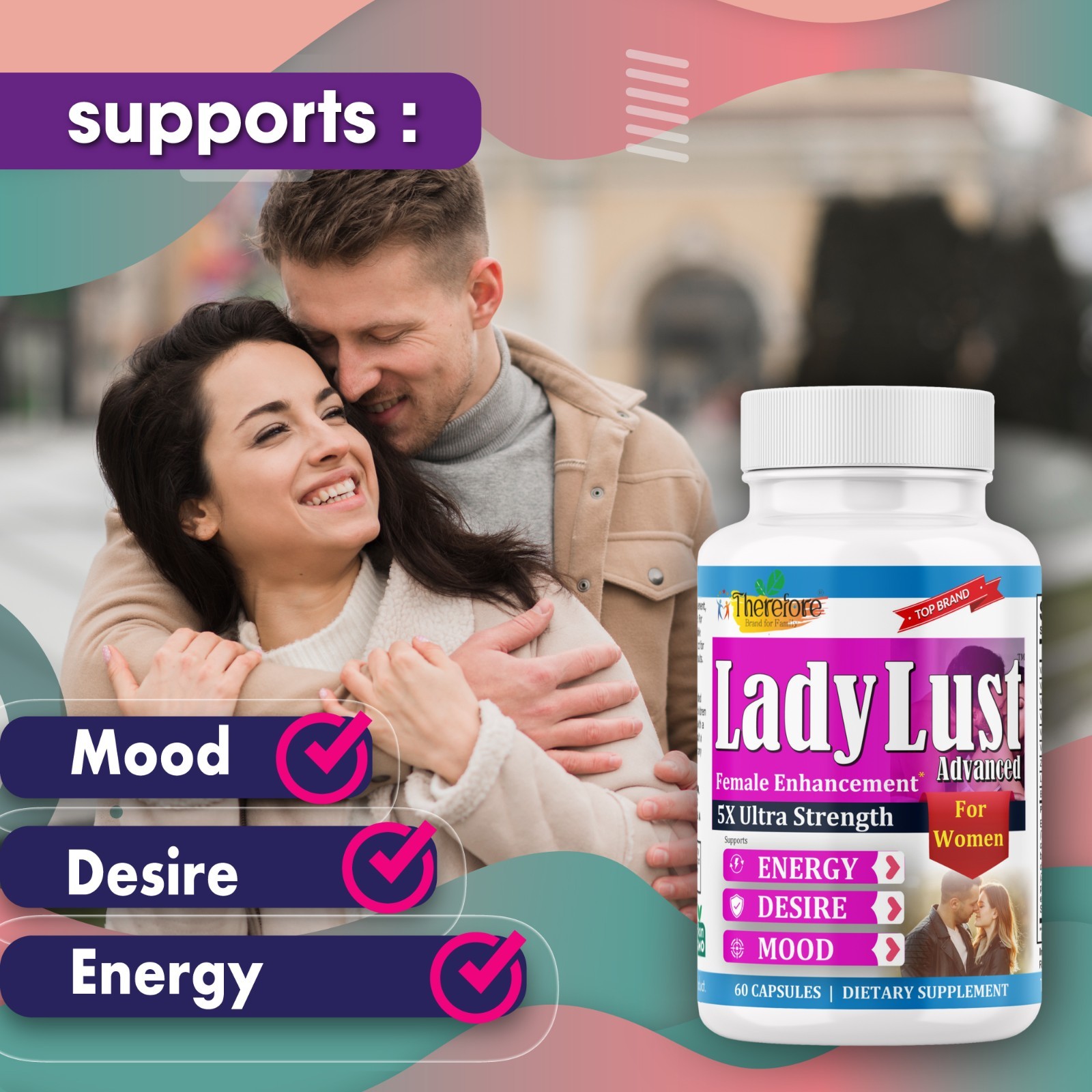 Female Arousal Pills Libido Booster for Women – Energy, Mood & Vitality- 60 Caps
