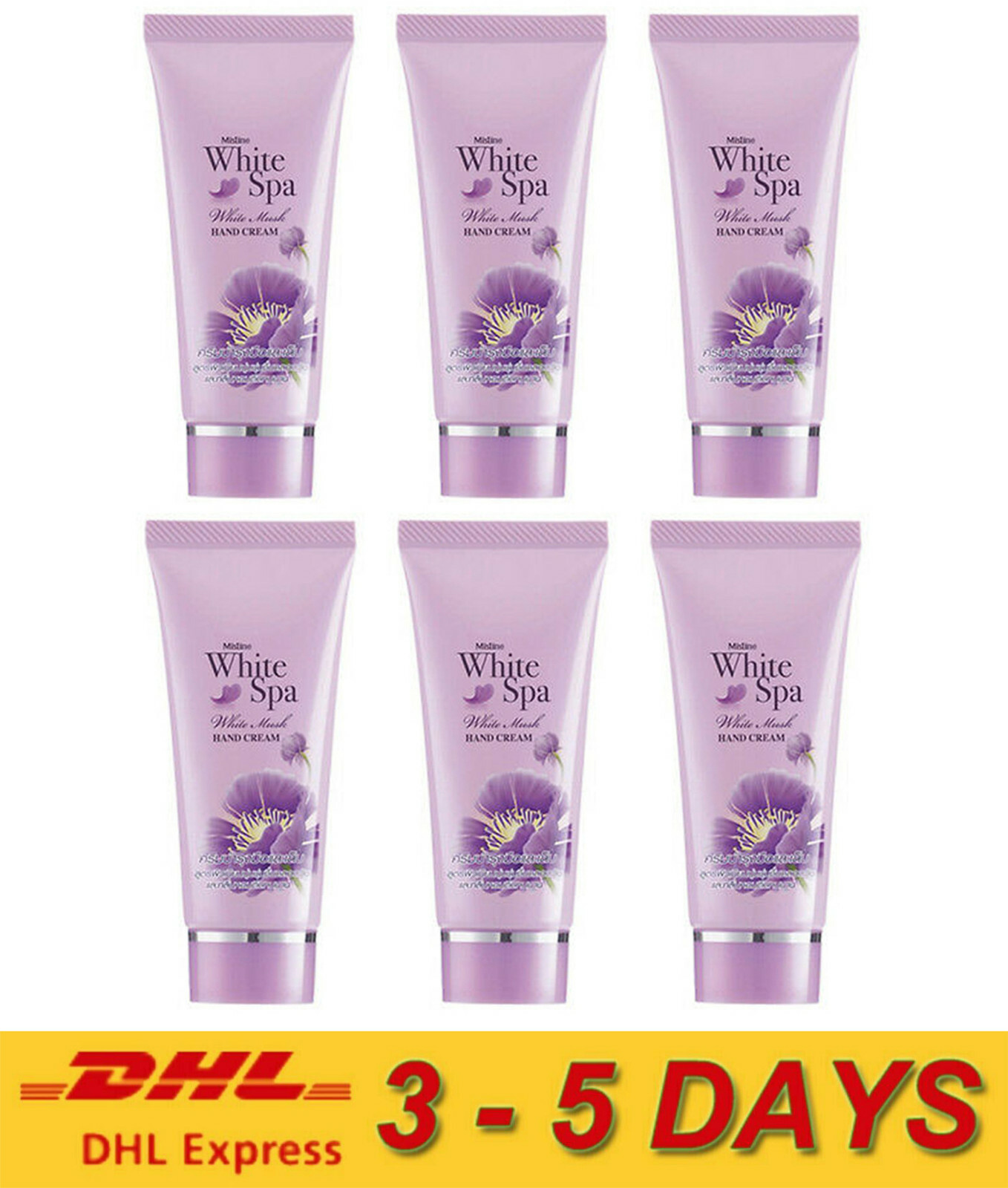 6 x Mistine Bright Spa Musk Hand Cream Super soft butter rich complexes 30g