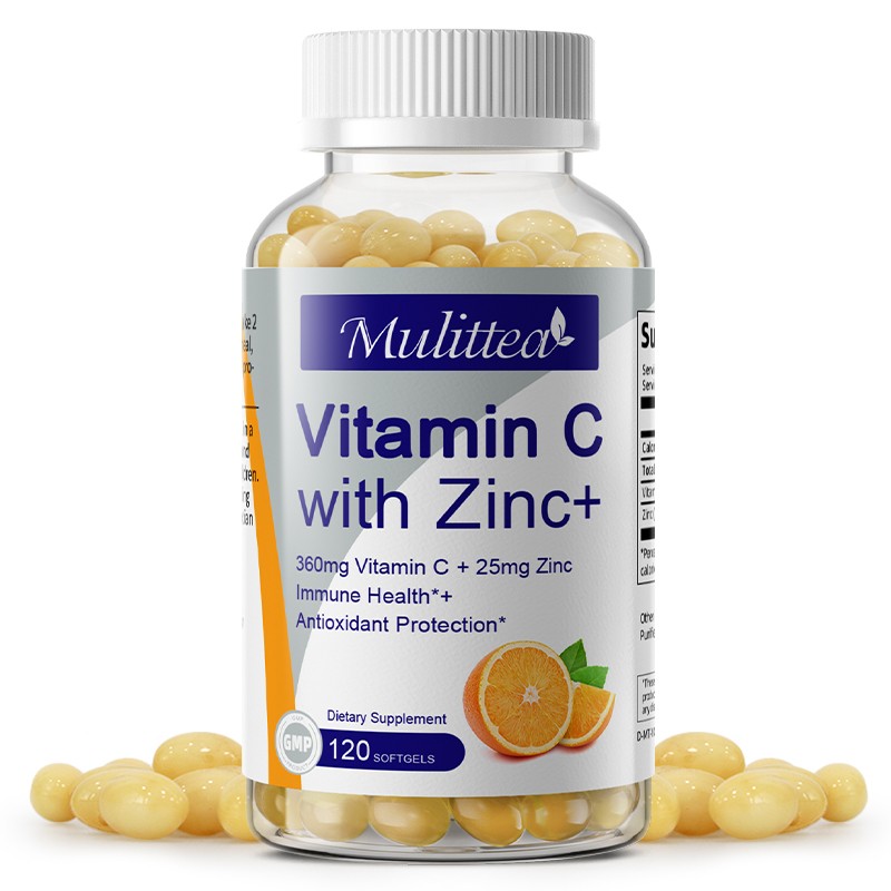 Vitamin C with Zinc 120 Capsules Antioxidant Supplements for Immune Support