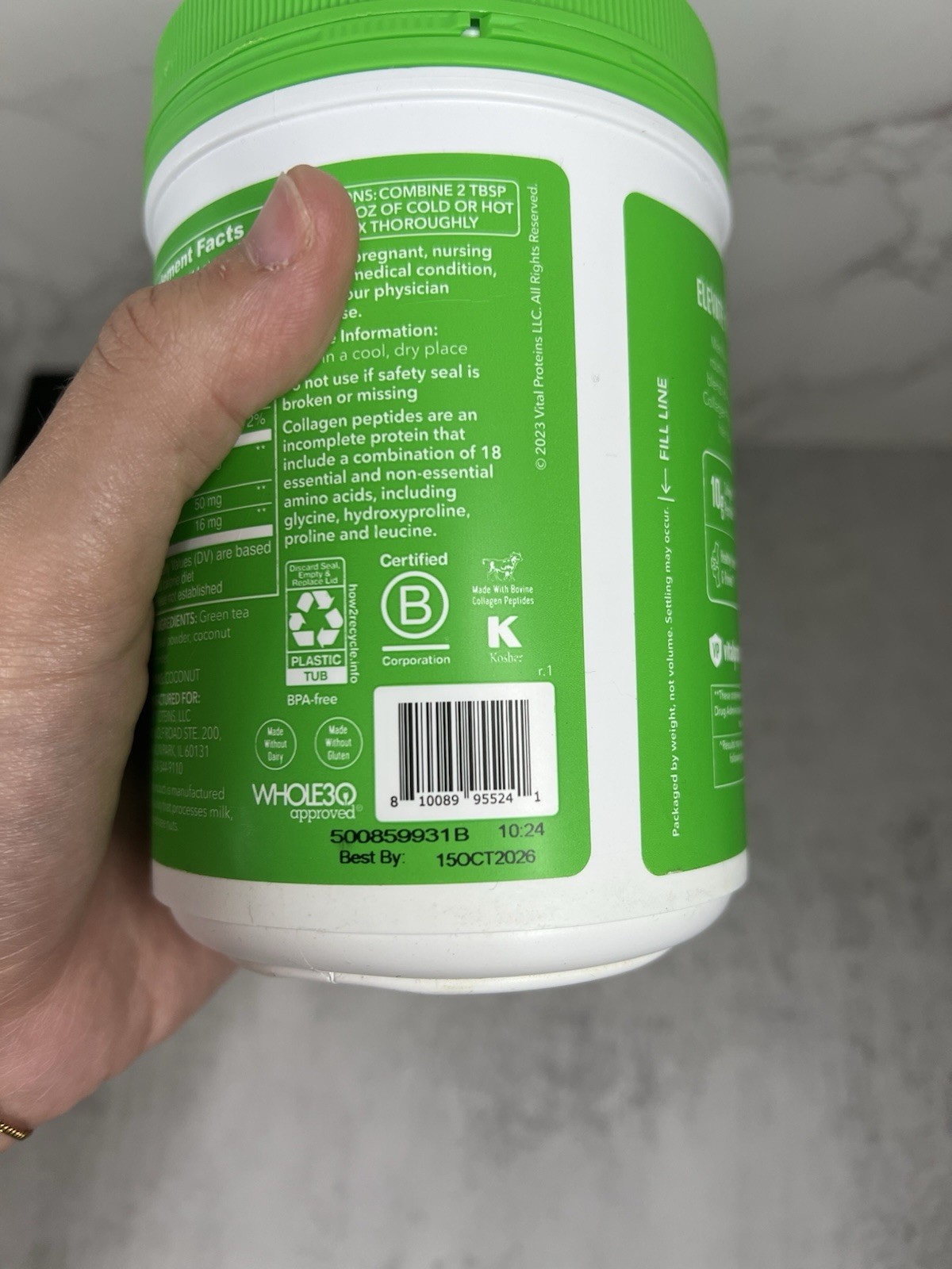 Vital Proteins Matcha Collagen Powder Original Matcha 10.5 oz Exp 10/2026