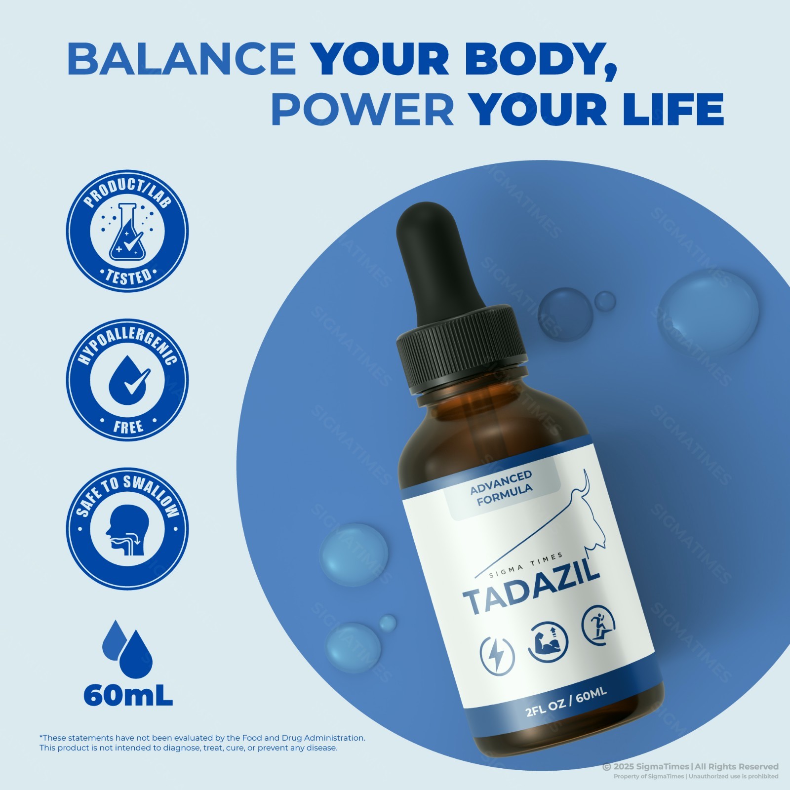 Tadazil Drops for Men, All Natural Potent Formula For Male Health – 2 Pack
