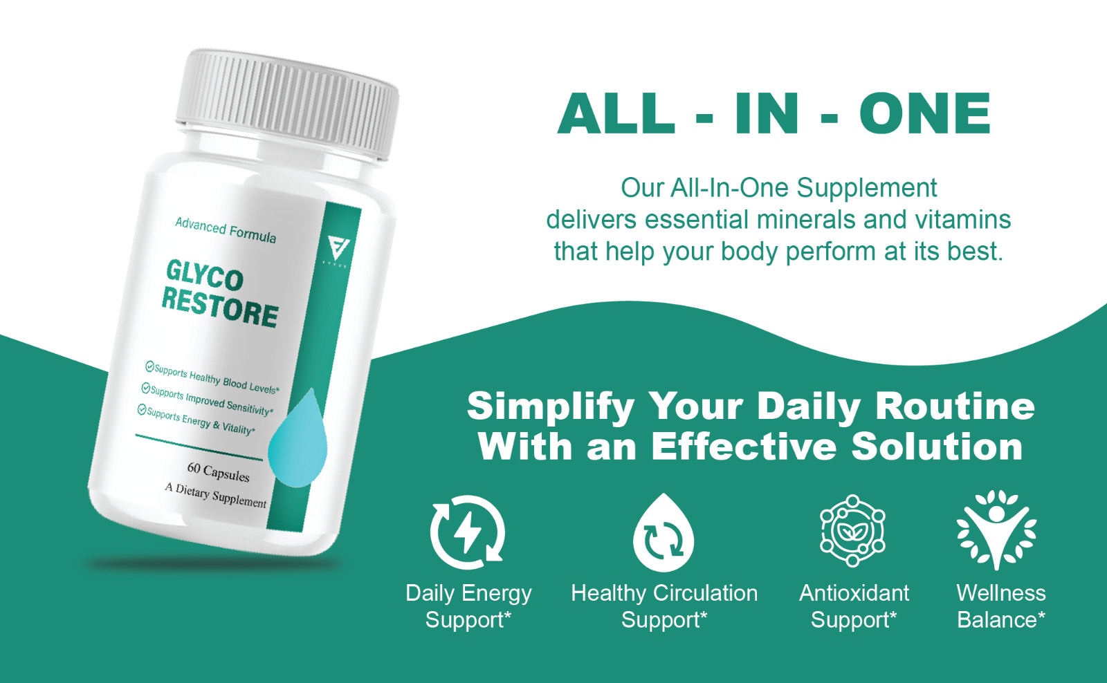 Glyco Restore Blood Support Supplement, GlycoRestore Pills (60 Capsules)