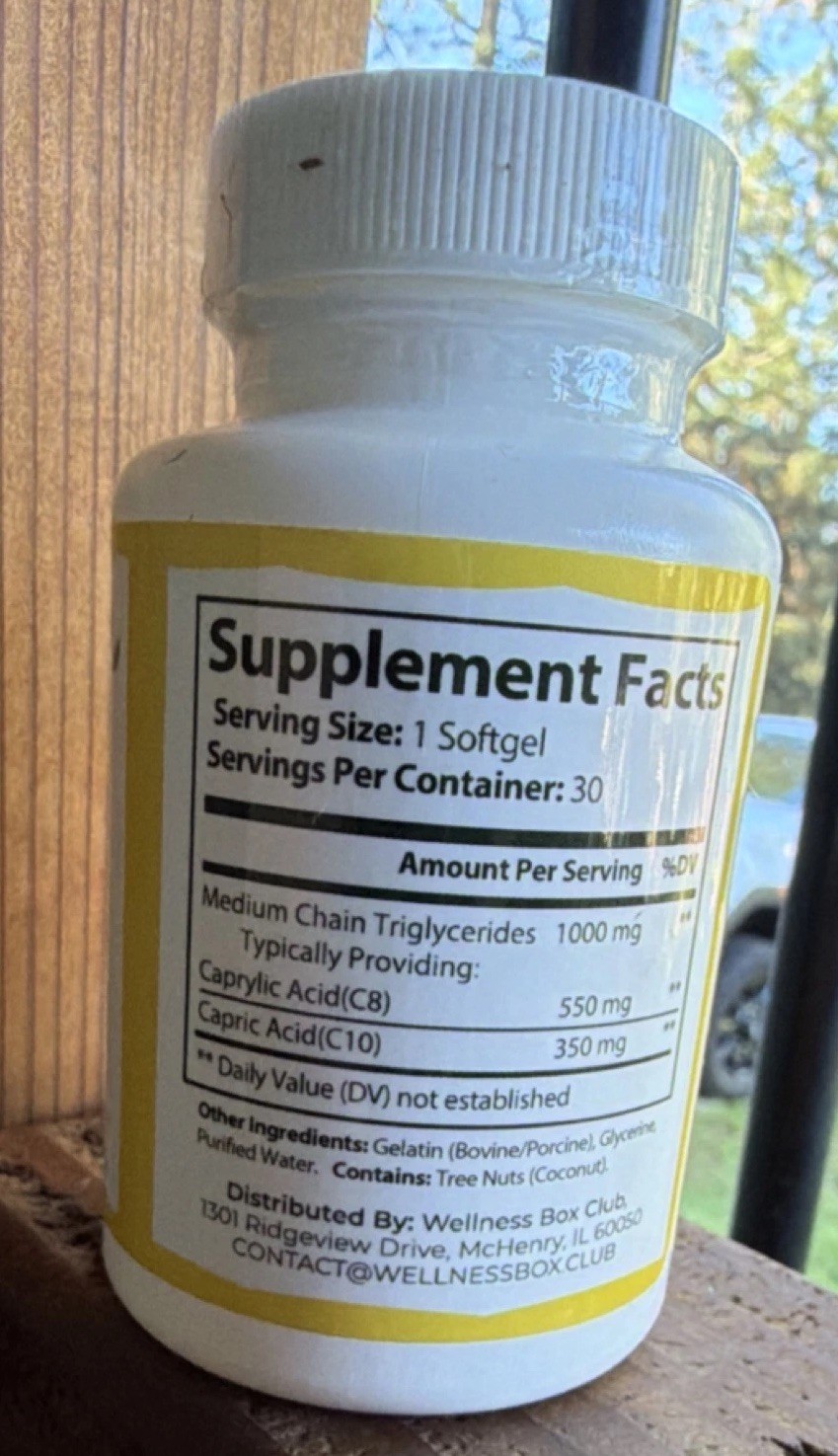 MCT Oil Softgels Caprylic Capric Acid 1000mg 30ct