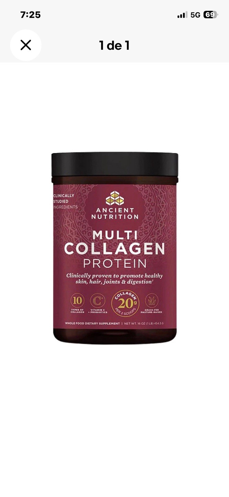 Multi Collage Flavor Ancient Nutrition Multi Collagen Protein 14.3 oz EXP 2028