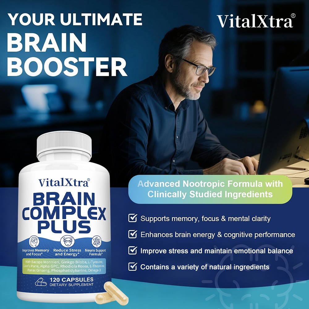 Brain Complex Supplement 30/60/120Caps – Supports Memory, Focus & Mental Clarity