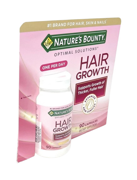 Nature’s Bounty Hair Growth Biotin 90 Capsules One Per Day Exp 08/2027