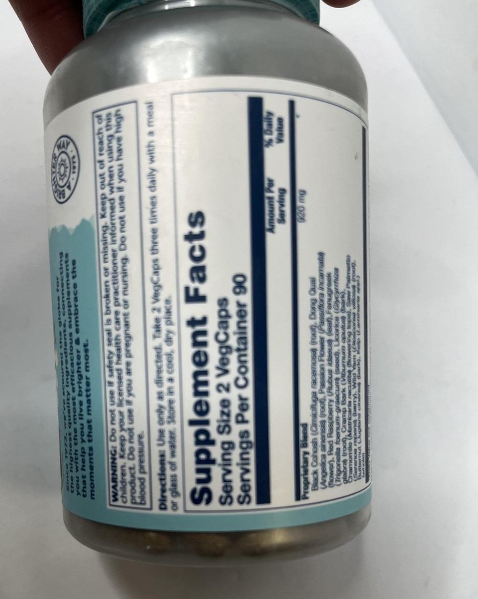 2pk Solaray Female Hormone Blend SP-7C 180 VegCaps Herbal Support Exp 11/28