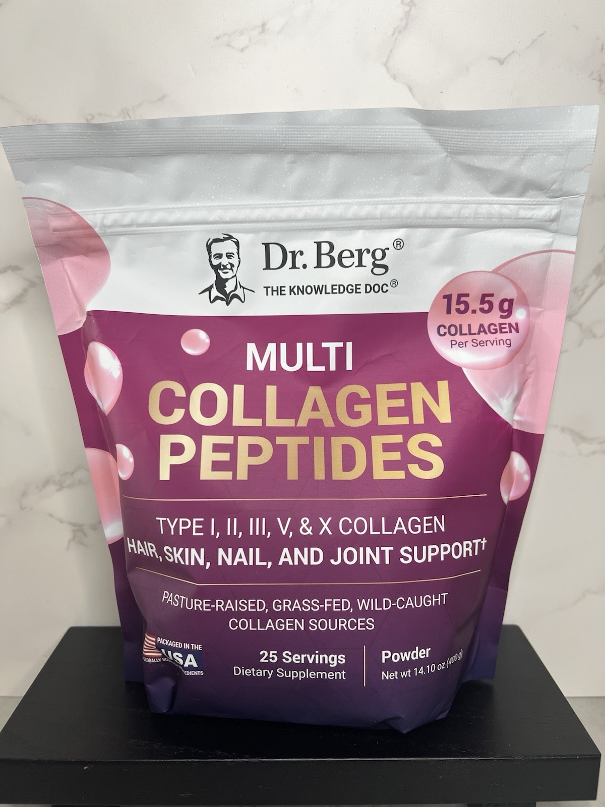 Dr. Berg Multi Collagen Peptides I II III V X 25 Serv 14.1 oz Exp 09/2027