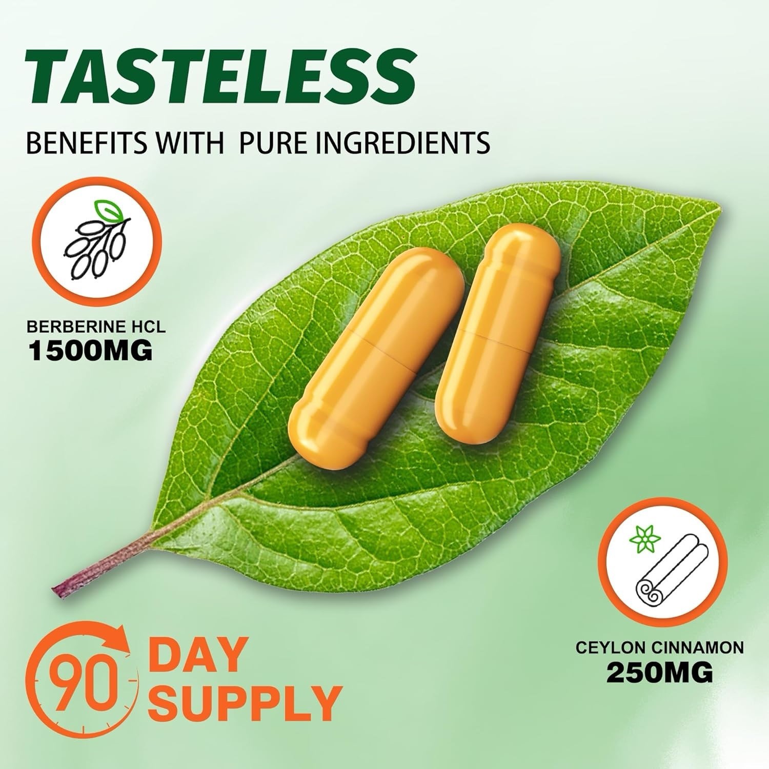 Berberine 1500mg with Ceylon Cinnamon, 180 Vegetable Capsules
