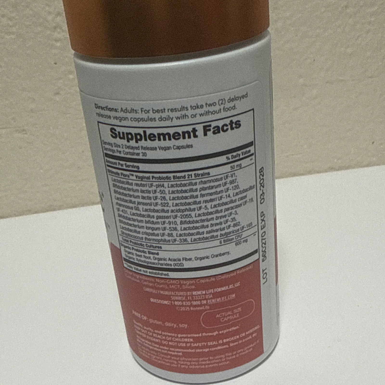 RenewLife Ultimate Flora Vaginal Probiotic 60 Vegan Delayed Release Caps