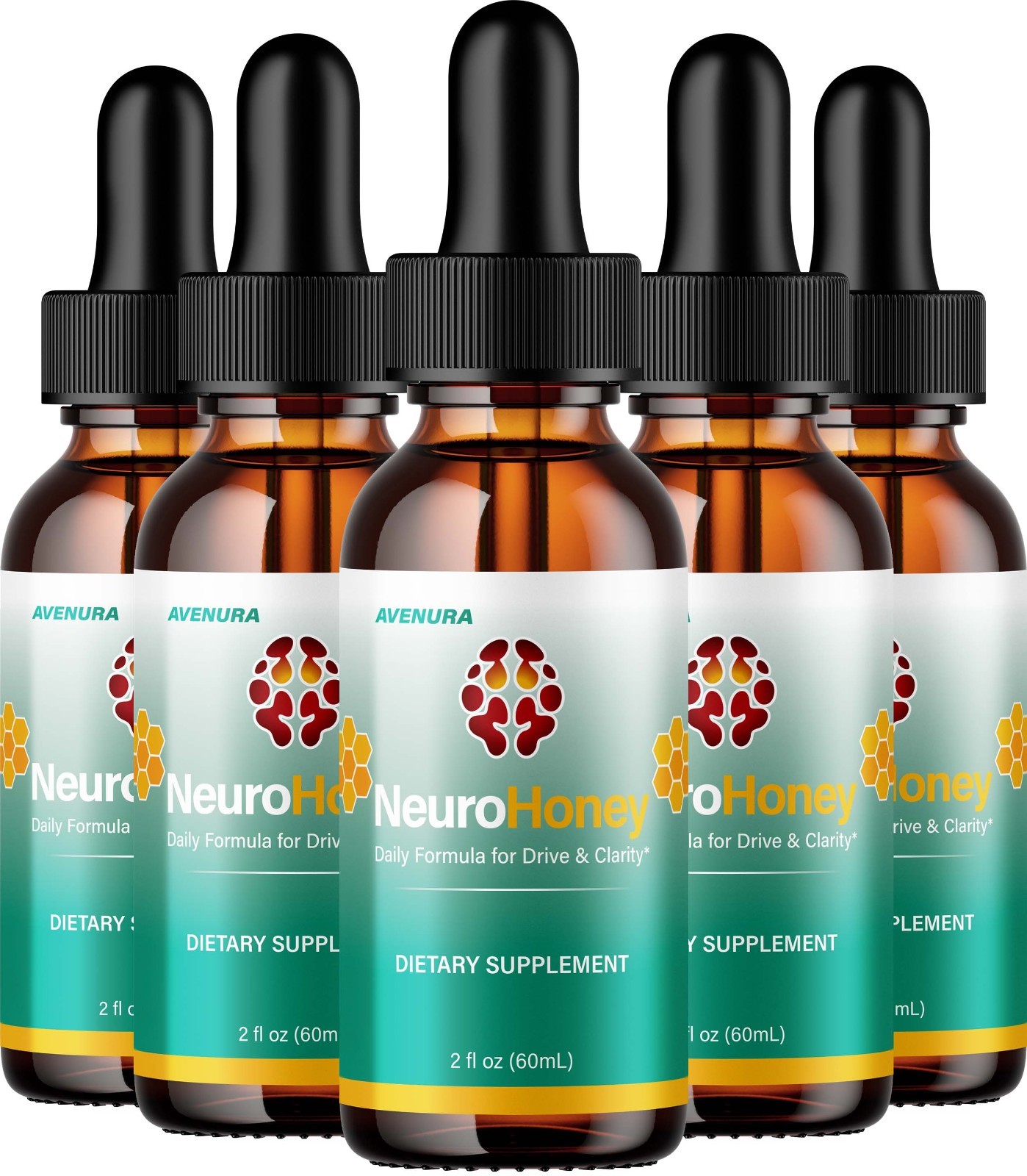 (5 Pack) Neuro Honey Liquid Drops – NeuroHoney Advanced Natural Blend Supplement