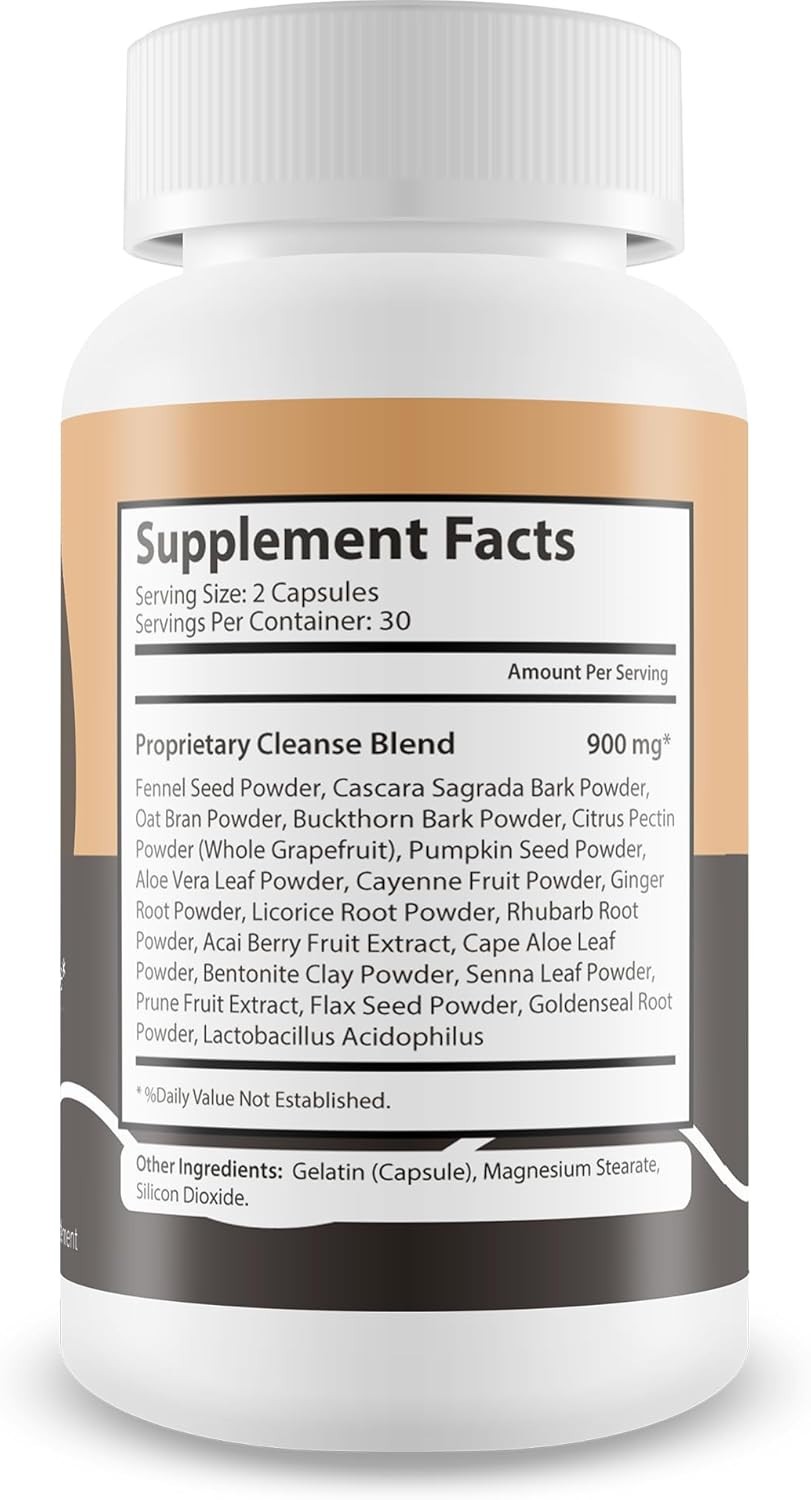 Colon Cleanse Capsules Keto Friendly Digestive Gut Support 60 Count