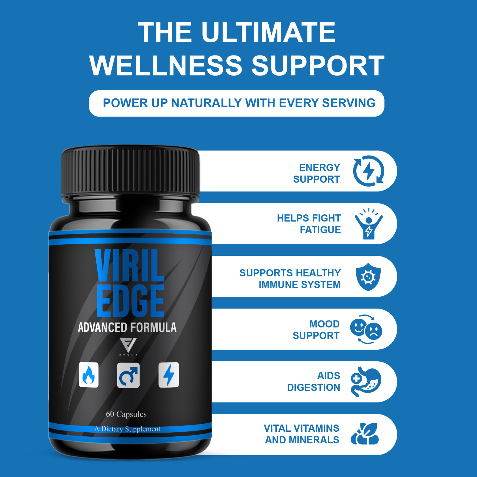 Viril Edge Male Health Support, VirilEdge Supplement (60 Capsules)
