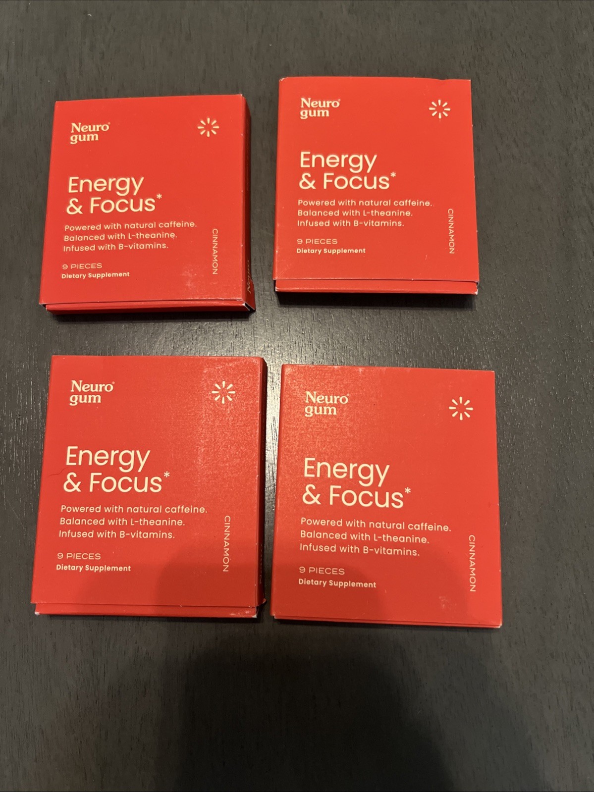 Lot Of 4 Neuro Gum L theanine B Nootropics Caffeine 36 pcs Boost Energy Focus