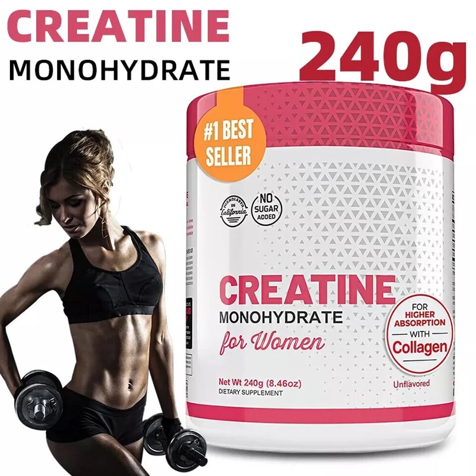 5000mg Creatine Monohydrate Powder with Collagen BCAA Womens Booty Muscle Growth