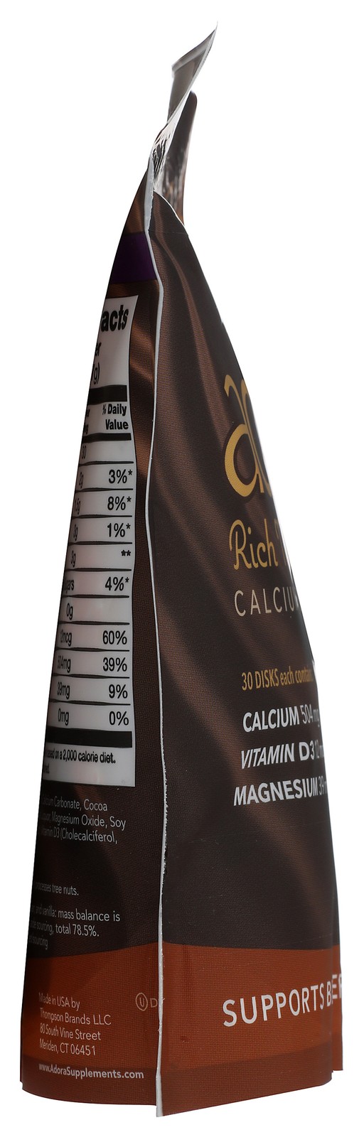 Calcium Milk Chocolate Disks By Adora 30 Count 6 Pack