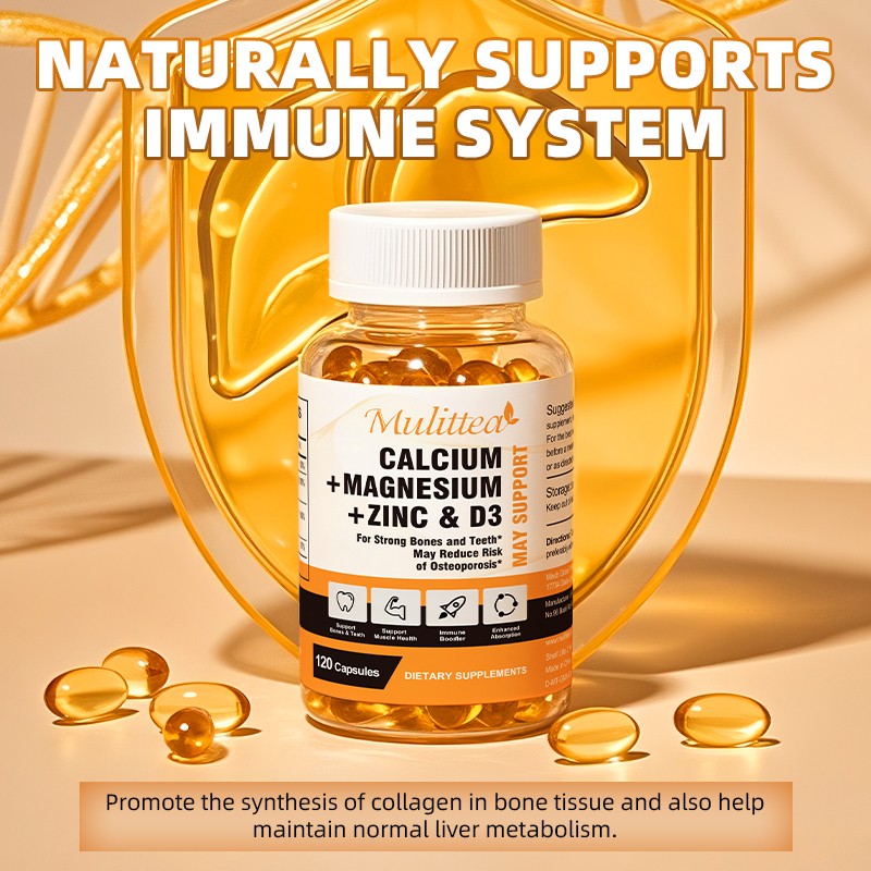 Calcium, Magnesium & Zinc Plus Vitamin D3 Capsules 1000MG Support Muscle Health