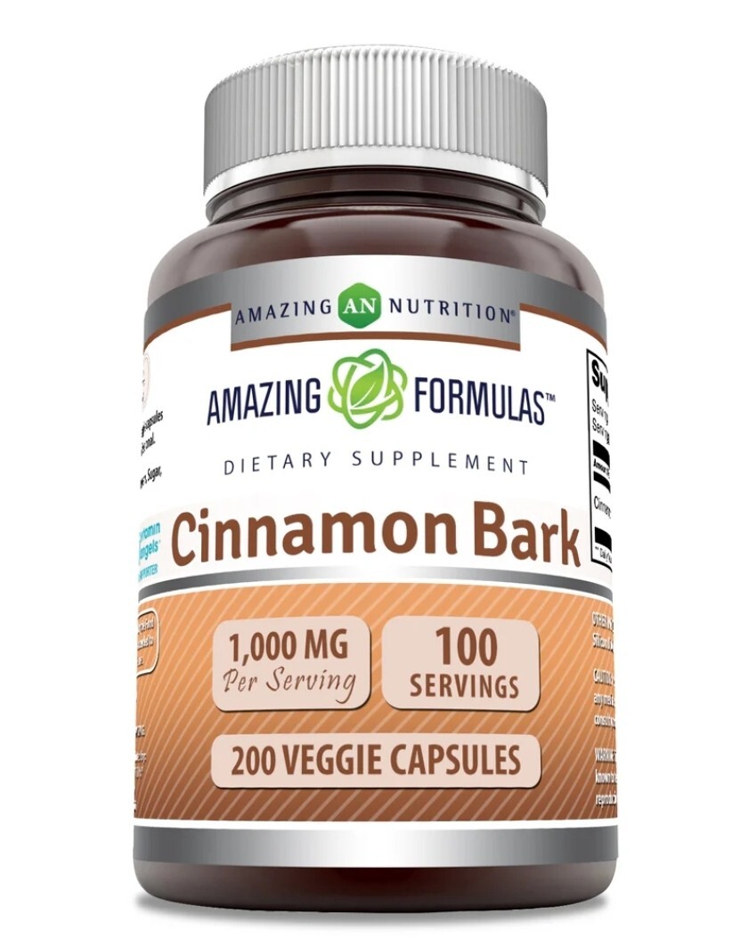 Amazing Formulas Cinnamon Bark Supplement, 1000 mg, 100 caps, Exp 04/27