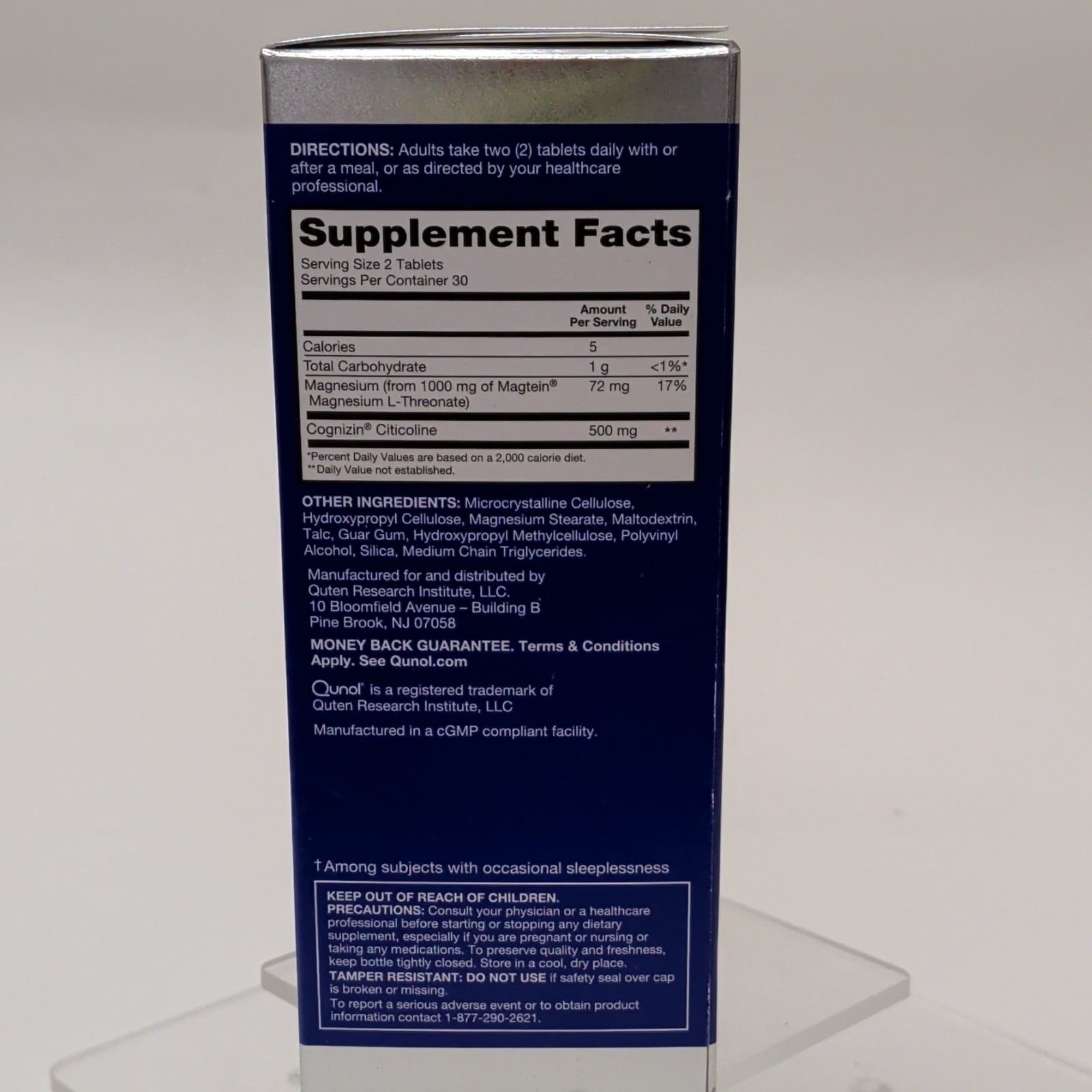 Qunol Brain Health Memory Plus Magnesium L-Threonate 60 Tablets Exp 04/2027