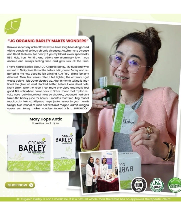 JC PURE Organic BARLEY Capsules from New Zealand NEW in Pkg.