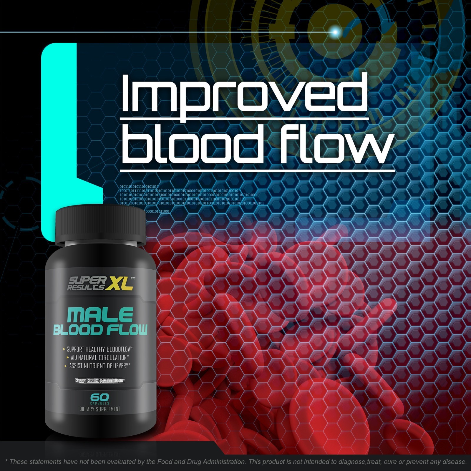 Male Blood Flow Support Supplement Super Results XL – Blood Circulation Support