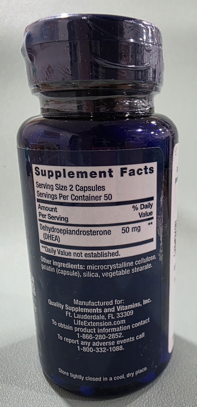 Life Extension DHEA 25mg 200 Capsules (2×100) Factory Sealed Exp 2028+I