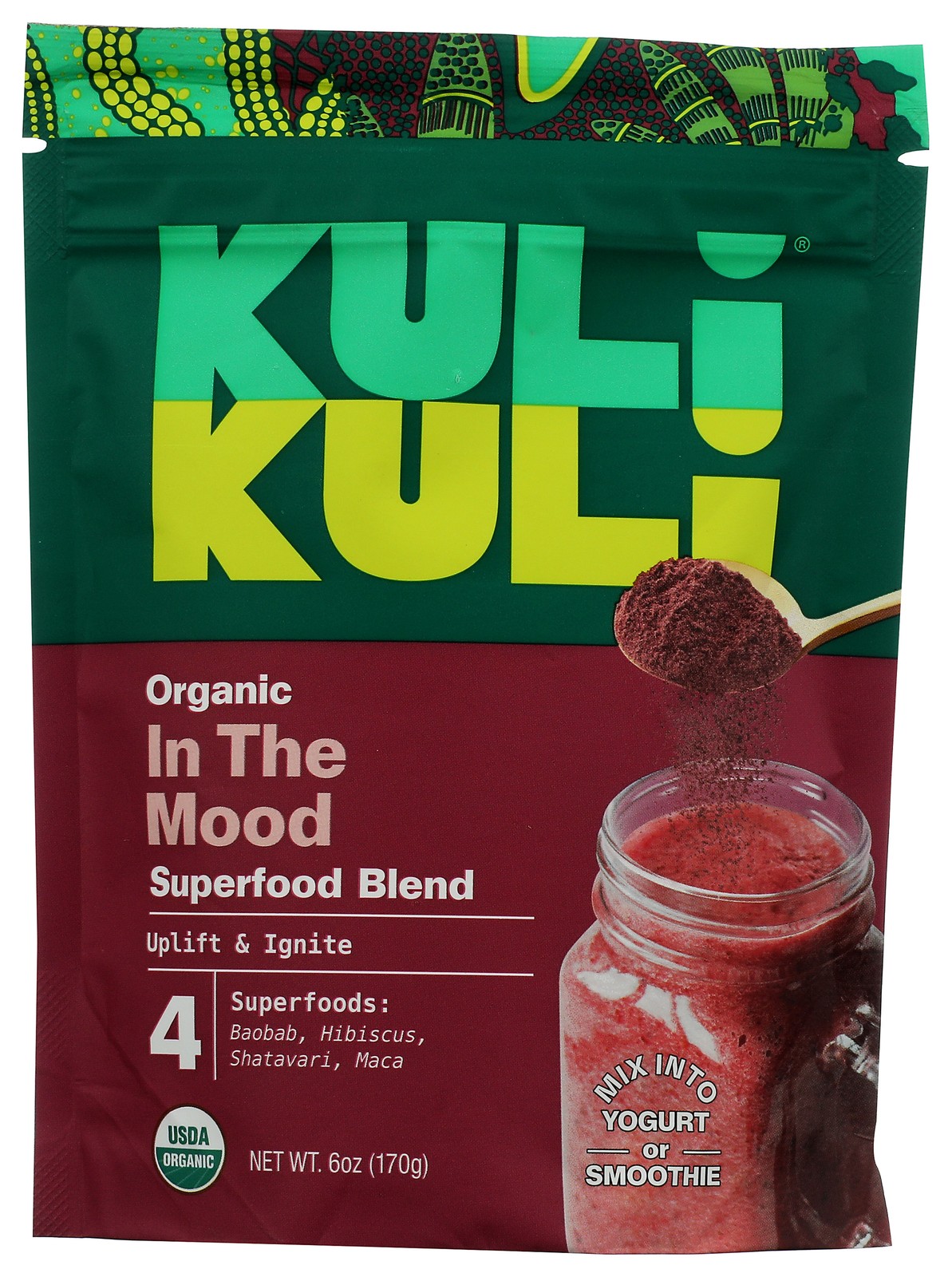 Organic In The Mood Superfood Powder Blend By Kuli 6 Oz 1 Pack