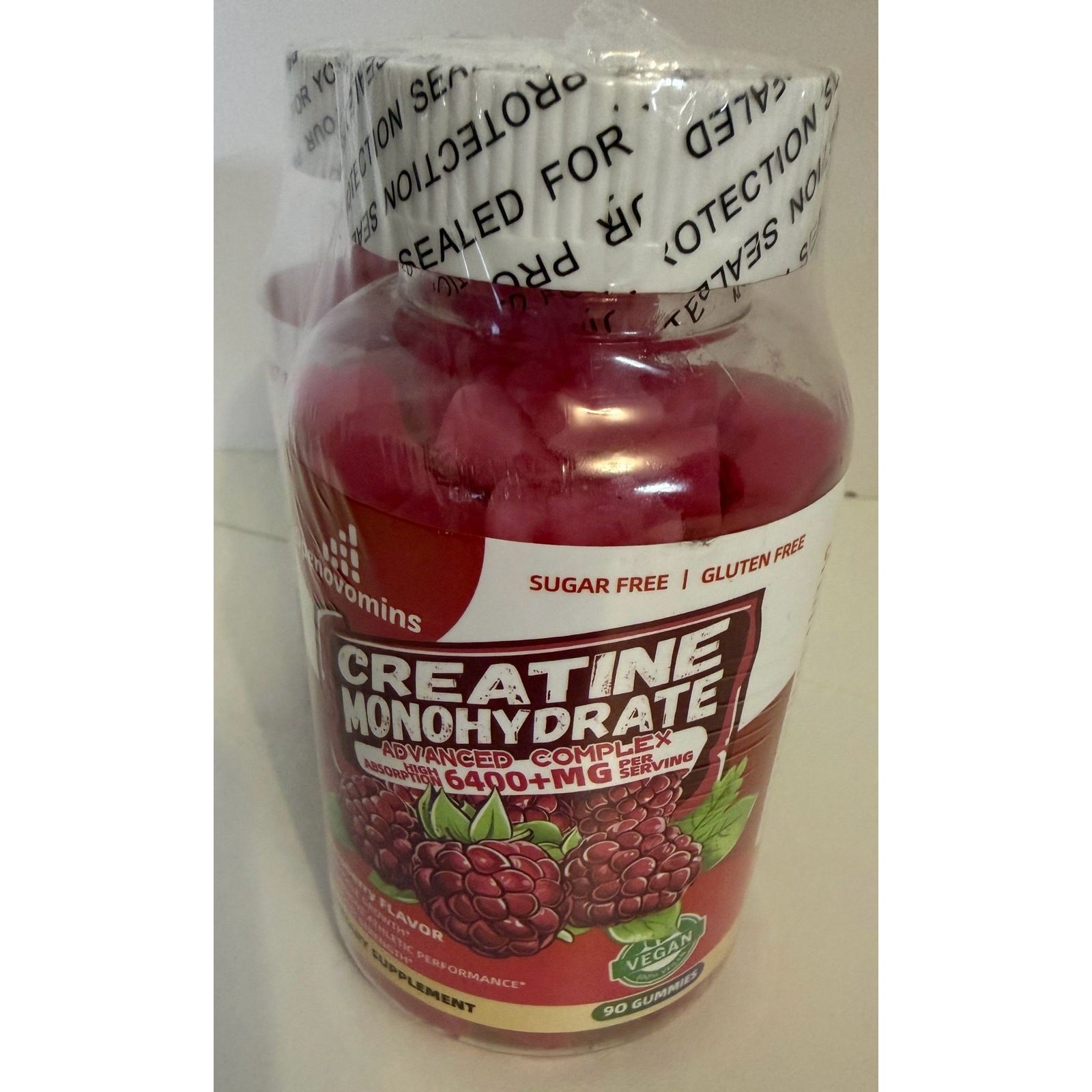 Openovomins Creatine Monohydrate Raspberry Gummies 2 Pack Sugar Free exp 11/26