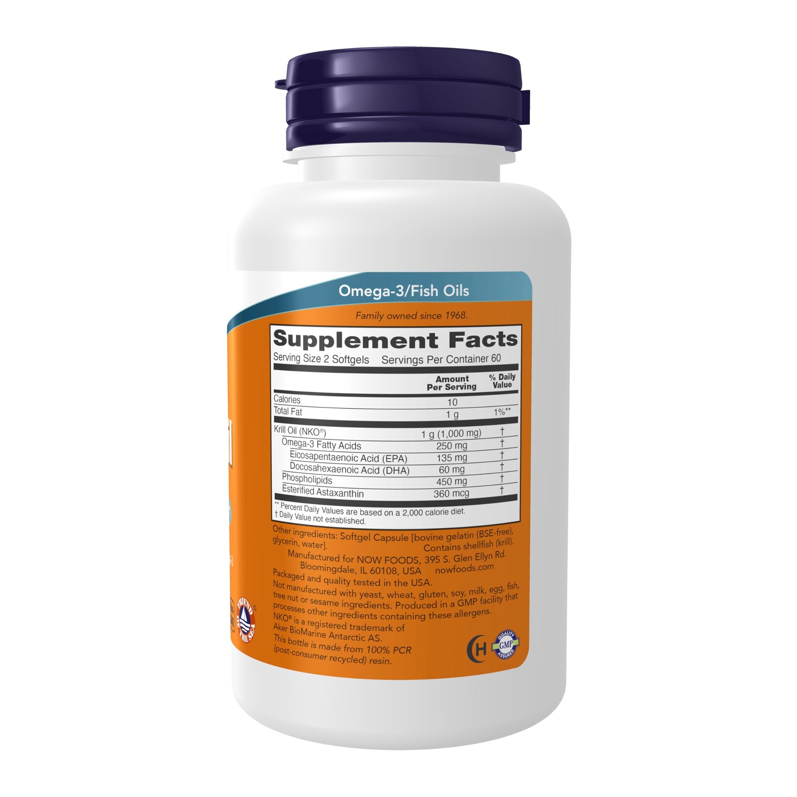 NOW Supplements, Krill Oil 500 mg, 120 Count (Pack of 1), Red/Brown