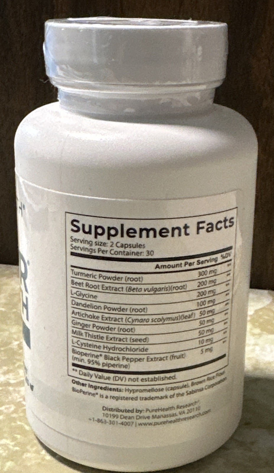 PureHealth Research Liver Health Formula – 60 Vegetarian Capsules – New