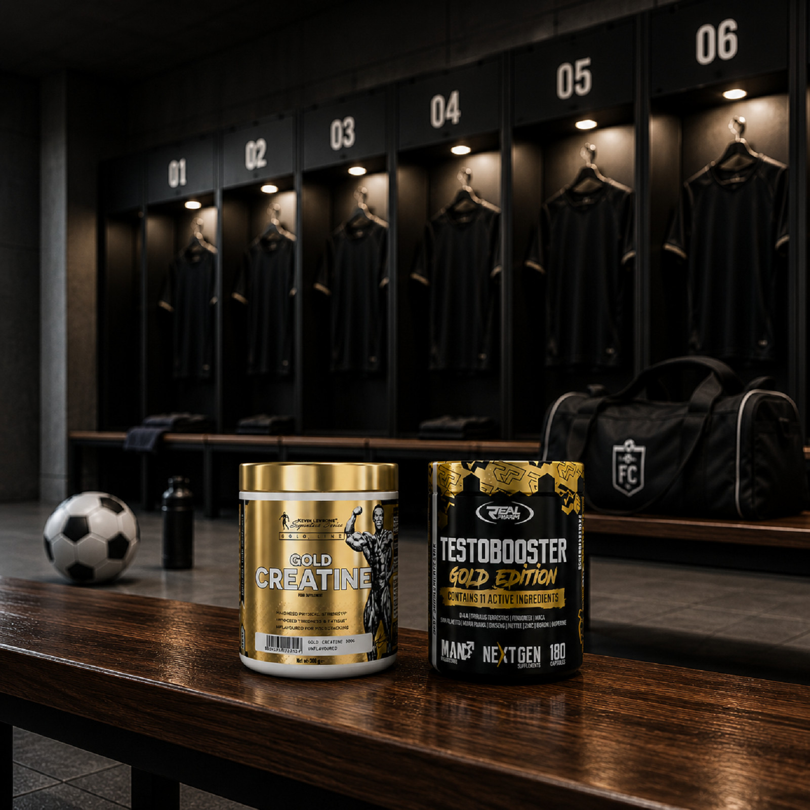 GOLD CREATINE 300g + TESTOBOOSTER 180 caps – Muscle mass Energy Testo-production