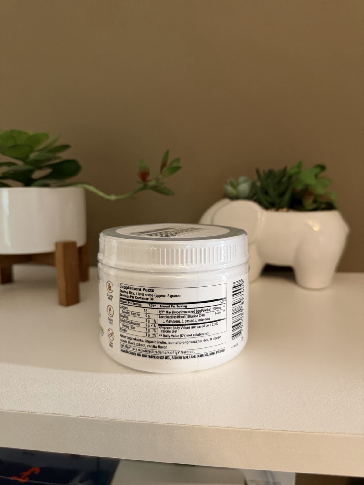 BiOptimizers Microbiome Prebiotic Vanilla Powder Digestive Health w/ Inulin