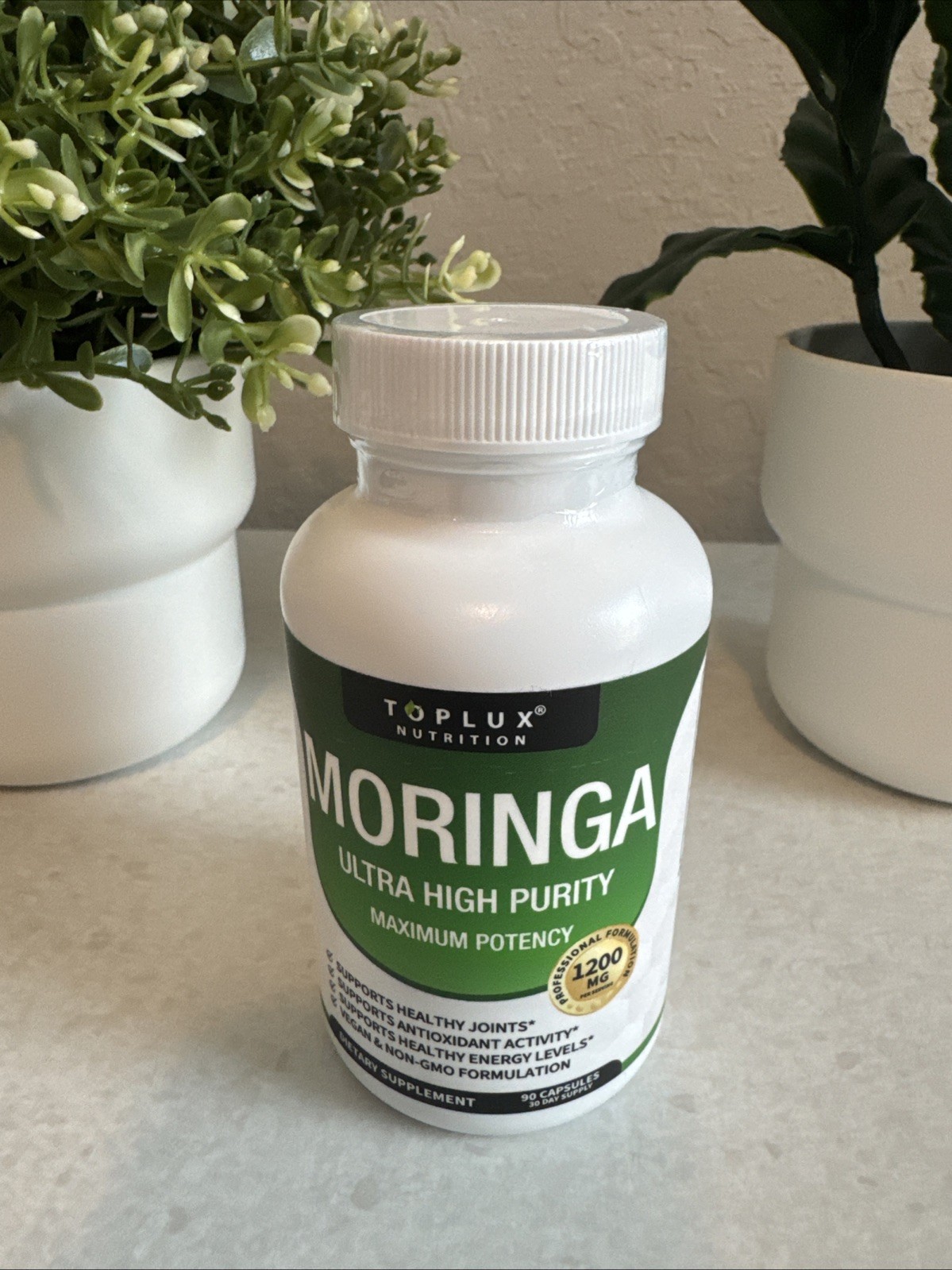Moringa 1200mg: Immune & Gut Health Superfood Capsules | Pure Powder, Vegan