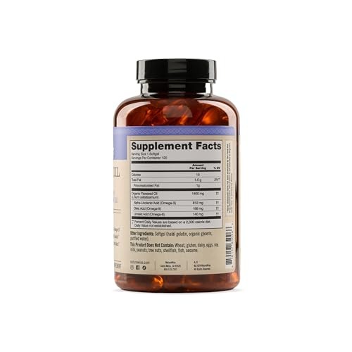 NatureWise Flaxseed Oil 1400 mg, Fish Free, High 120 Count (Pack of 1)