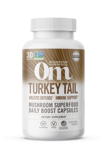Om Mushroom Superfood Turkey Tail Mushroom Capsules, Immune Support
