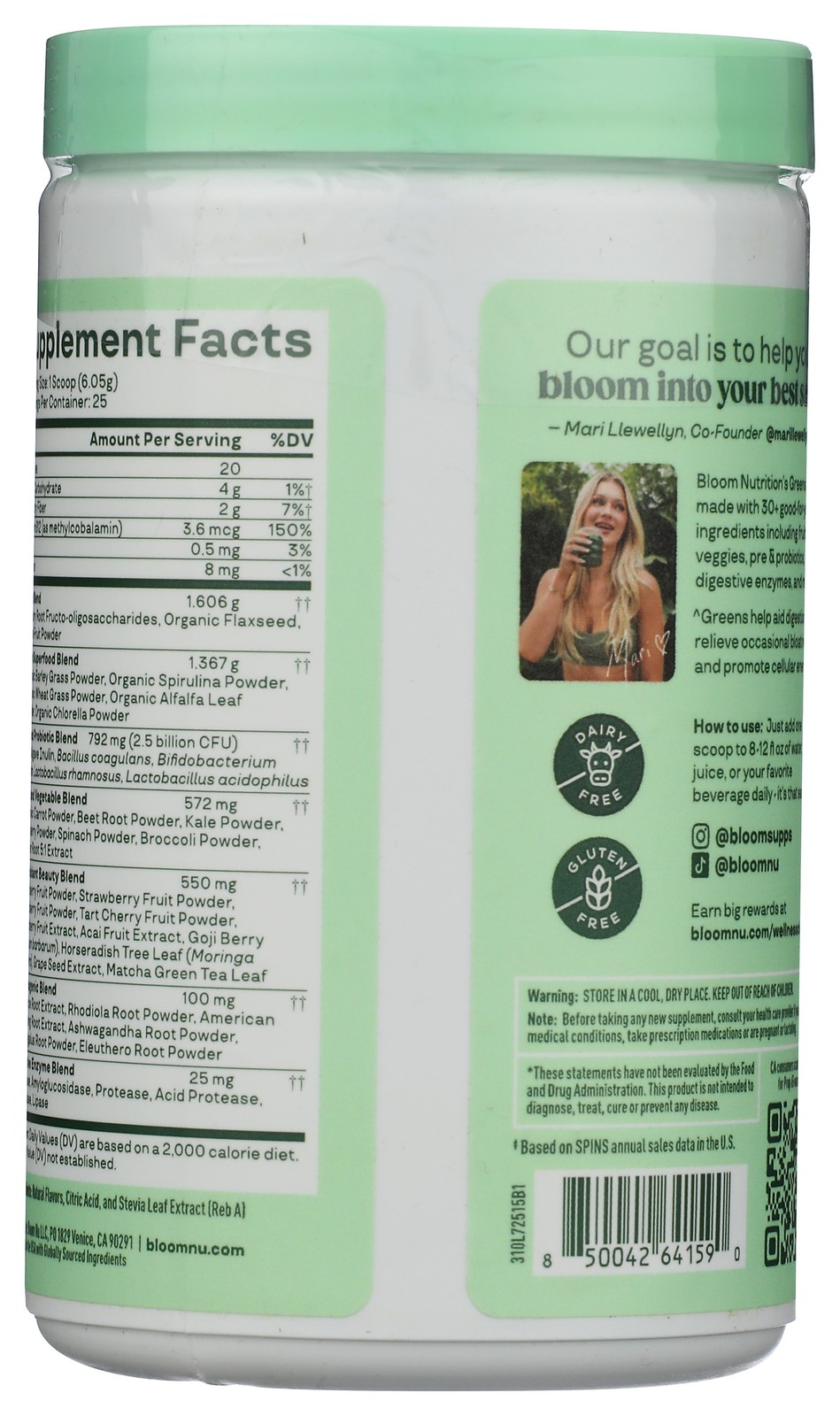 Bloom Strawberry Kiwi Greens And Superfoods Supplement Powder 1 Pack