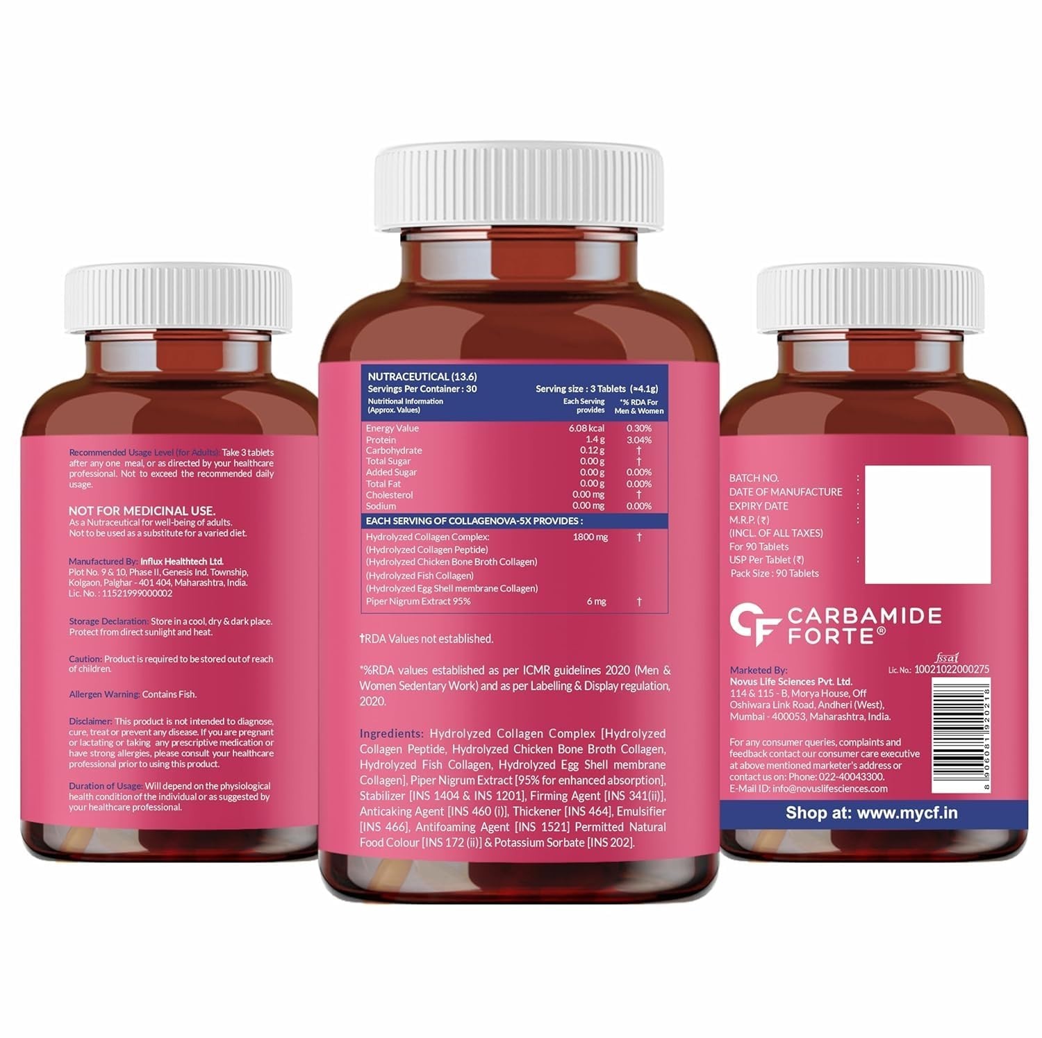 Multi Collagen Supplement 1800mg 90 Tablets Type I, II, III, V, X, FREE SHIPPING