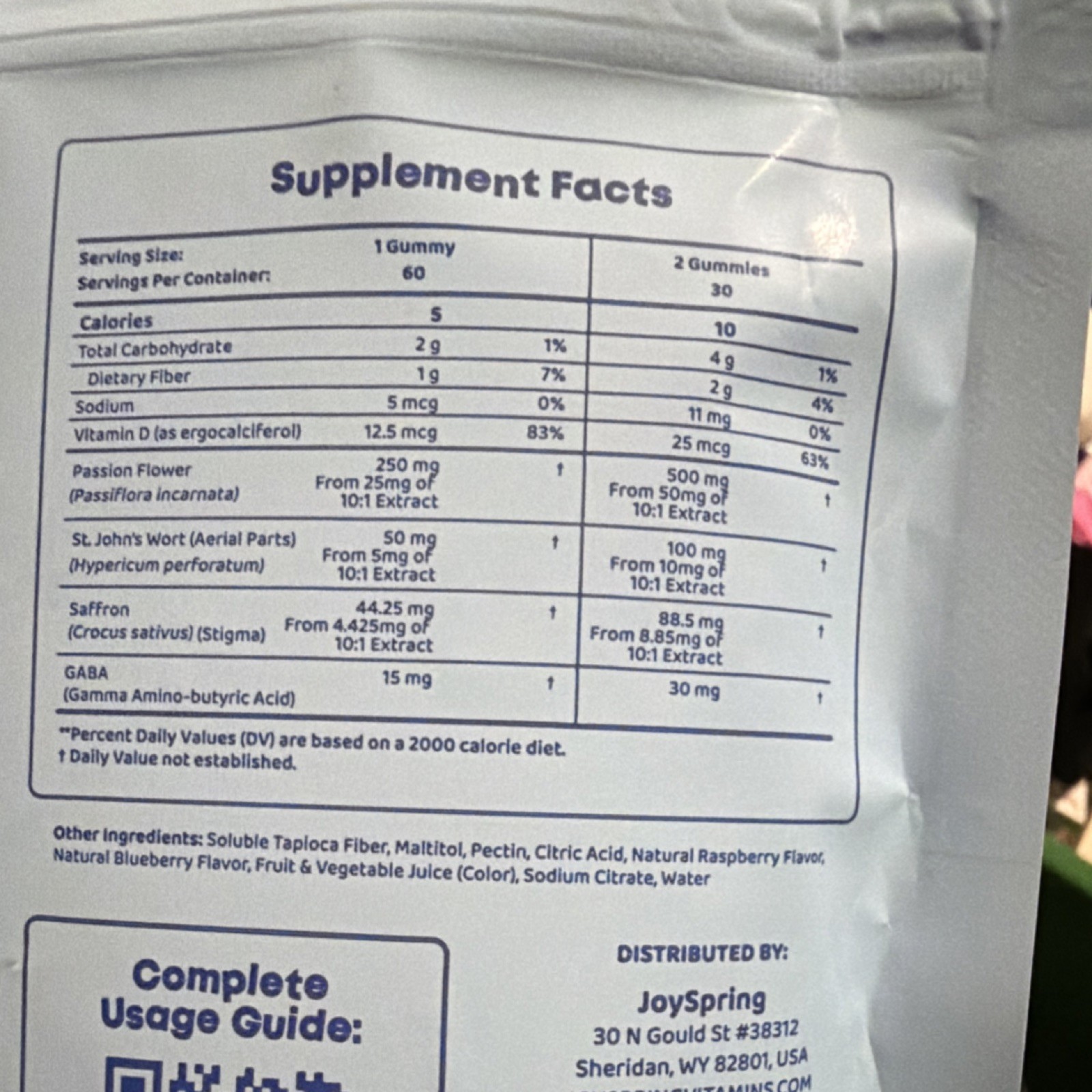 JoySpring Mood Munchies Saffron Gummies Mood Focus 60 Ct Exp 12/2027