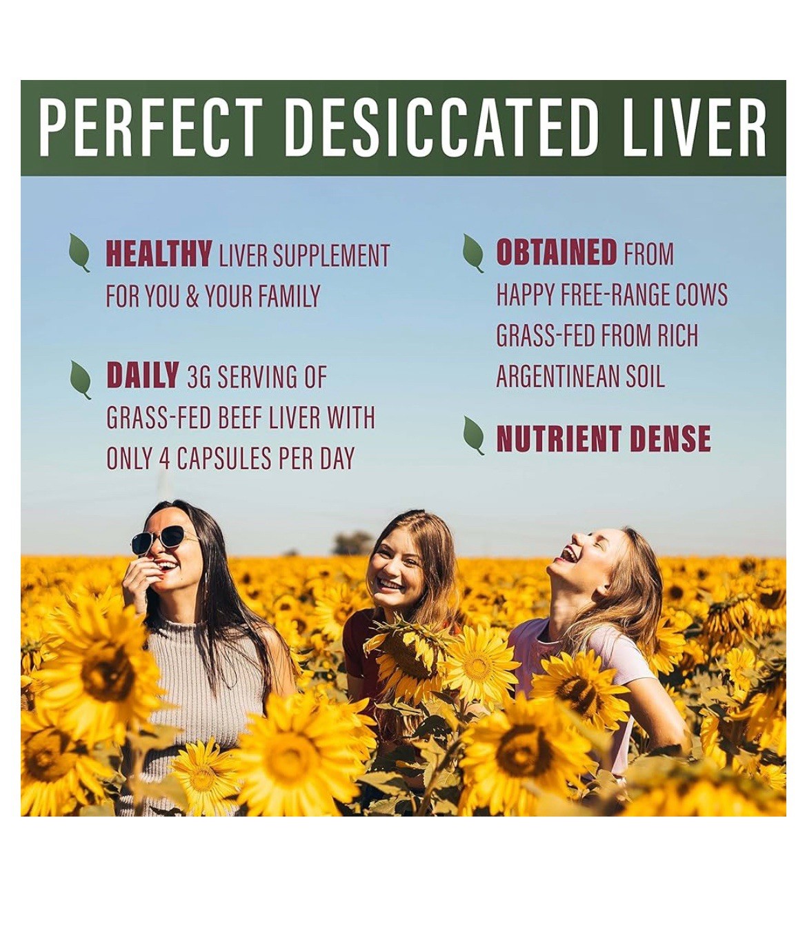 Perfect Grass-Fed Desiccated Liver 750mg – 120 Capsules – Beef Liver Supplement