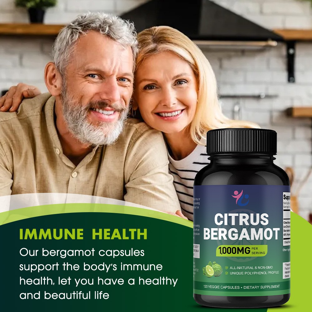 1000mg Citrus Bergamot Extract Capsule Anti Aging Heart Immune Support 120 CT