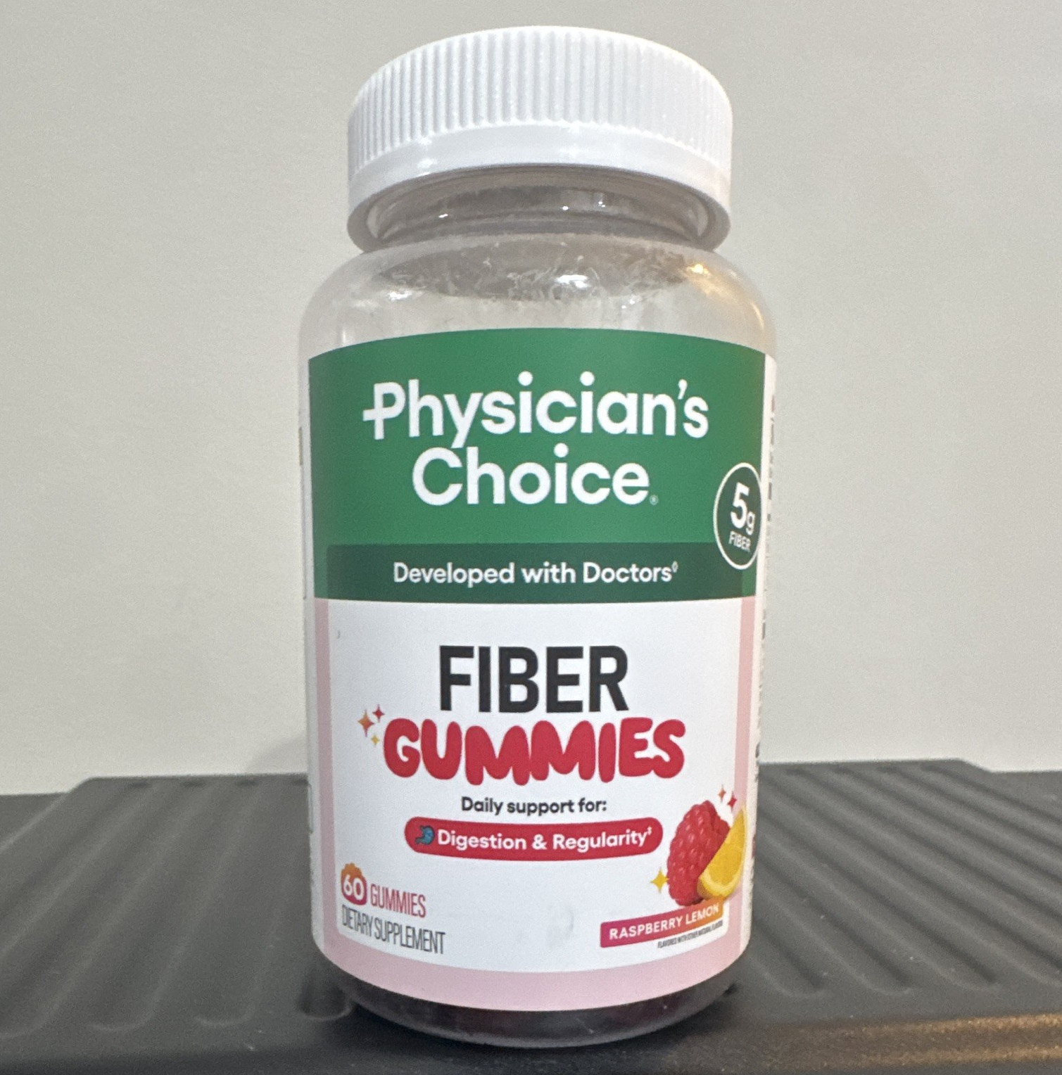 Physician’s Choice Fiber Gummies Raspberry Lemon 60 Count 5g Vegan Exp 03/2028