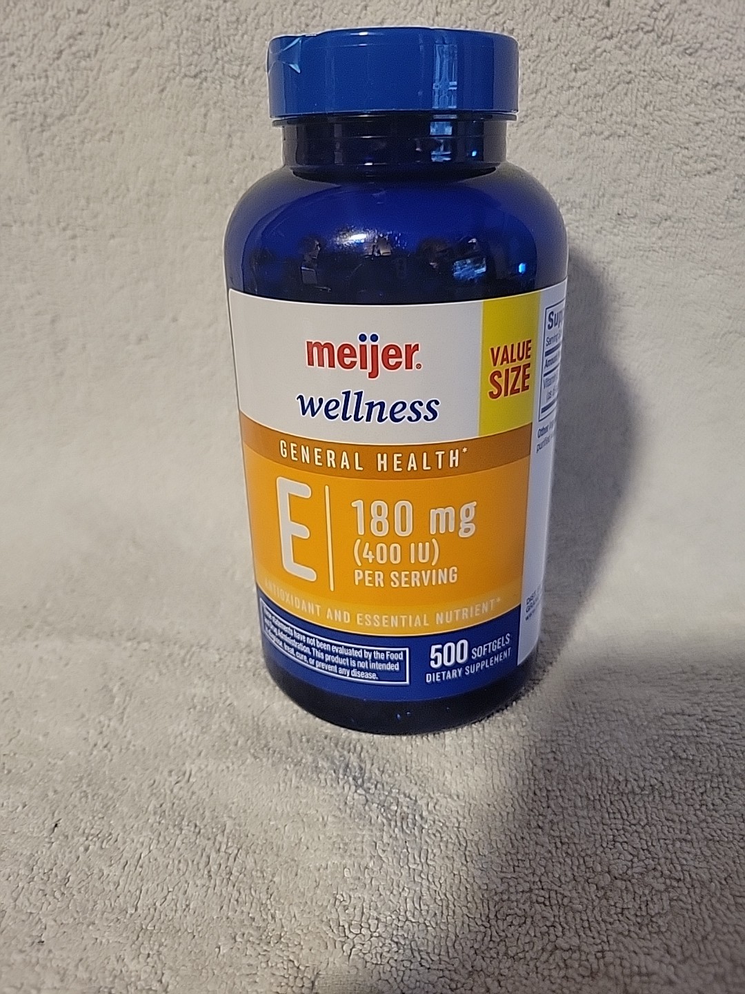 Meijer Wellness Vitamin E 180 mg 400 IU ~ 500 Softgels Each ~ EXP 8/26