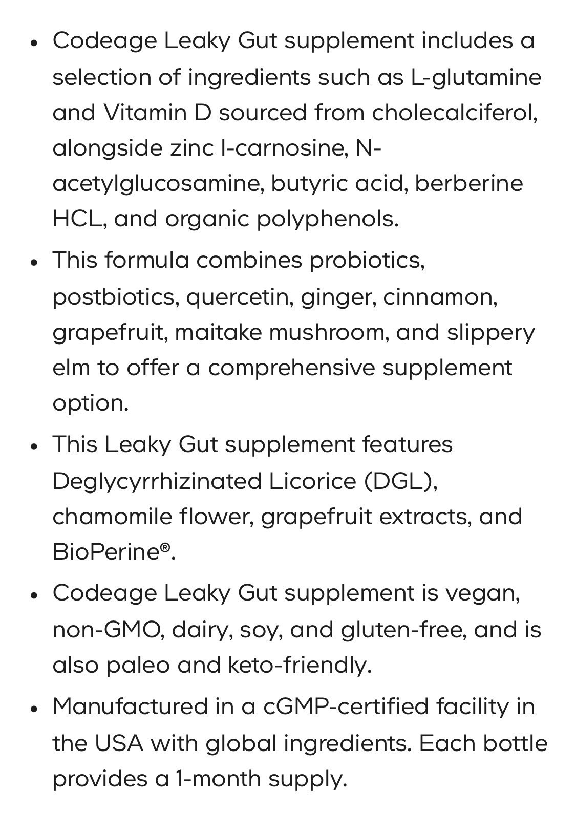 SALE Codeage Leaky Gut Formula Digestive Support Vegan 60 Capsules Exp 01/ 2027