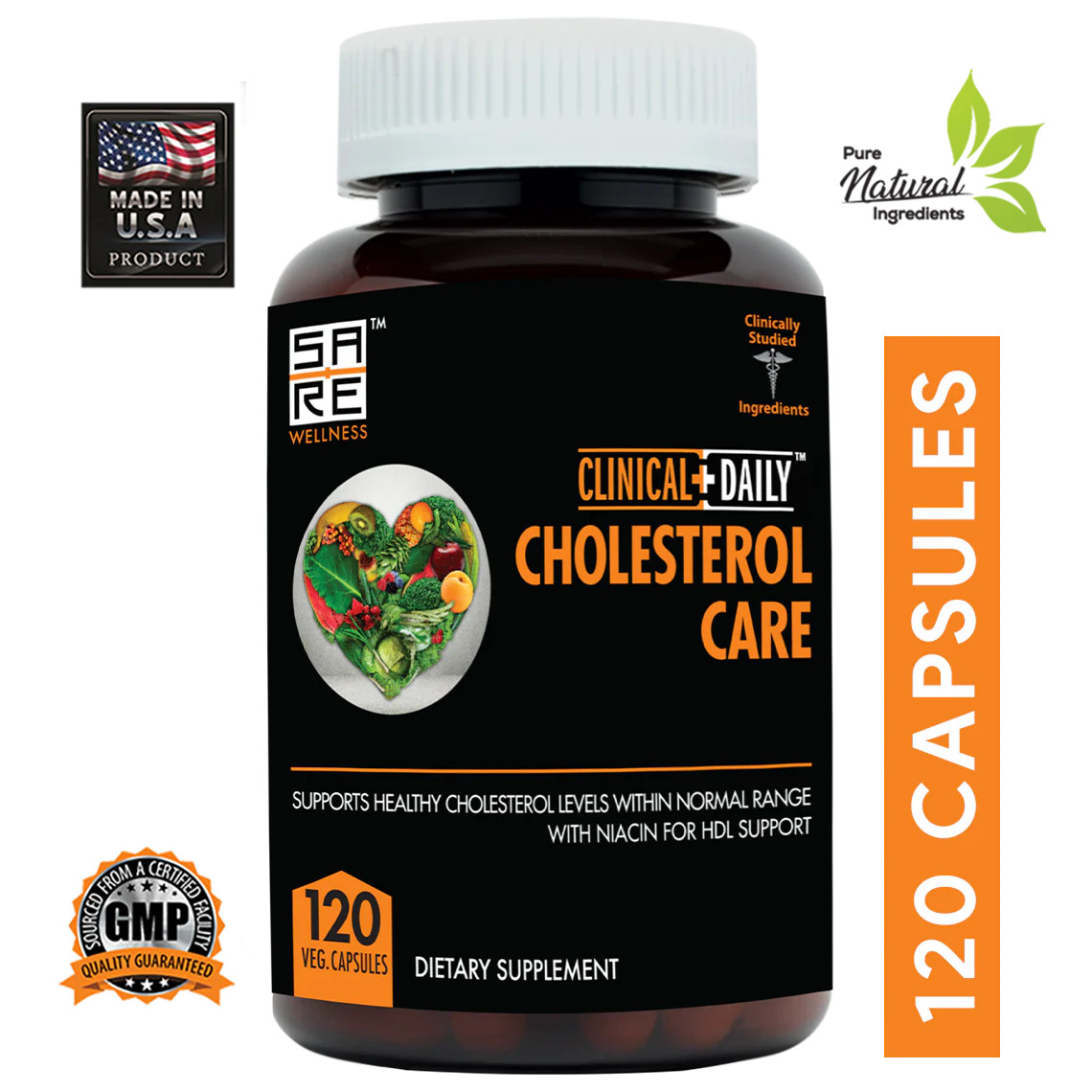 CLINICAL DAILY Cholesterol Care High Blood Pressure, Vegan Capsules