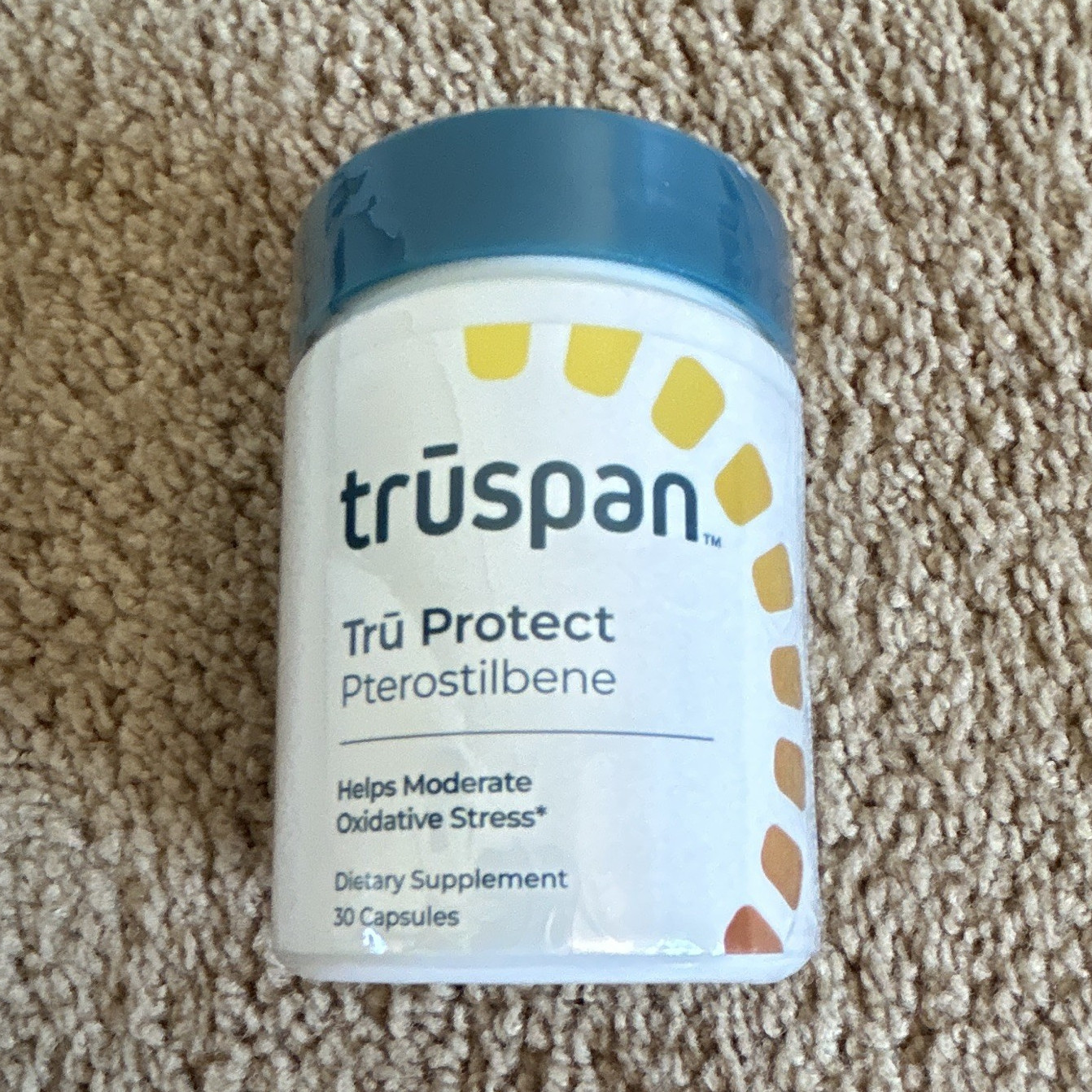 truSpan Tru Protect Pterostilbene 250 mg Capsules 30 ct Gluten-Free Exp 01/2028