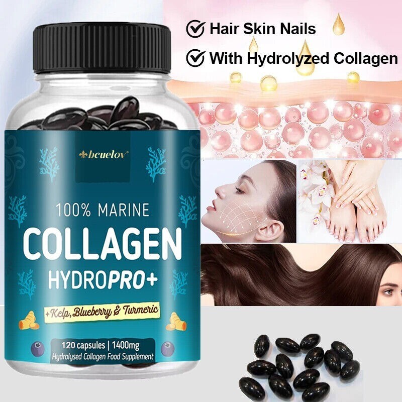 Collagen + Kelp, Blueberry and Turmeric for Hair Skin Nail Health