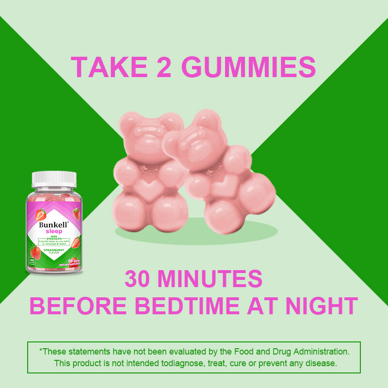 Sleep Gummies -Delicious Strawberry Flavor-Relieve Anxiety-Fall Asleep Naturally